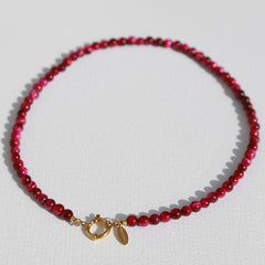 Collier Javea avec pierre cerise