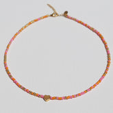 Miyuki Halskette orange rosa