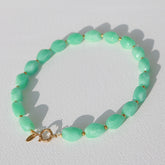 Gold necklace Rocks turquoise