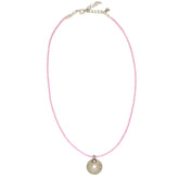 Halskette tibetan Amulett rosa/silber