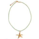 Collar llamativo con estrella de mar verde