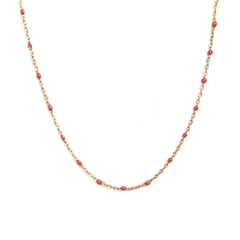 Goldene Kette little chain stone red