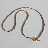 Long necklace facet Jasper Stone