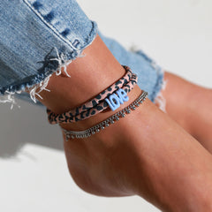 Bracelet de cheville léopard love - choisissez votre propre couleur !