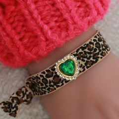 Pulsera leopardo strass verde