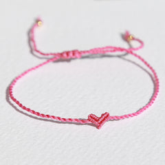 Bracelet small heart raspberry