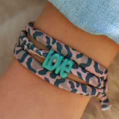 Armband Leopard love - kies je eigen kleur!