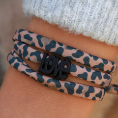 Armband Leopard love - kies je eigen kleur!