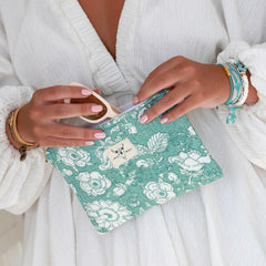 Make-up tasje mint flower