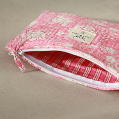 Make-up bag light pink flower
