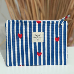 Kosmetiktasche Herz blau