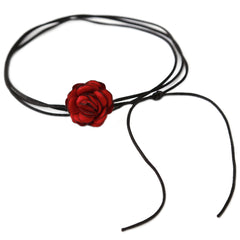Choker flower black red