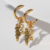 Gold 'Facet Love' earrings – Olive