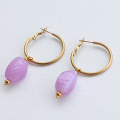 Oorbellen rocks lila