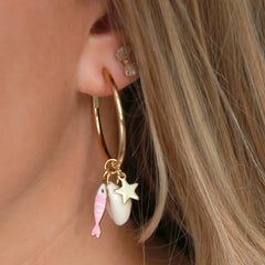 Pendientes Peche rosa claro