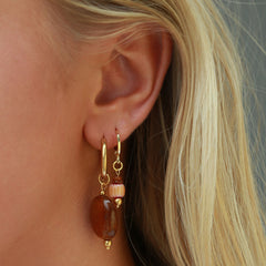 Gouden oorbellen pastille tortoise