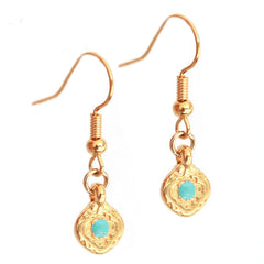 Earrings amazonite gold
