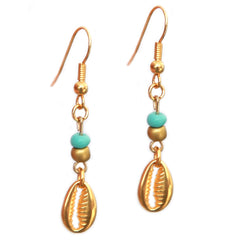 Pendientes dorados concha dorada