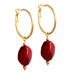 Earrings rocks burgundy