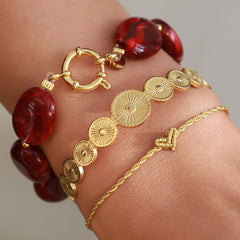 Love Ibiza heart armband twisted goud