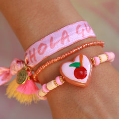 Brazalete rosa cereza