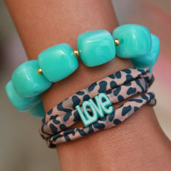 Ankle bracelet leopard love - choose your own color!