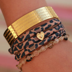 Pulsera leopardo corazón oro