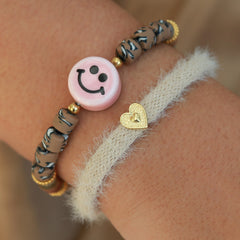 Armband Smiley braun