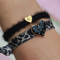 Armband studs luipaard zwart
