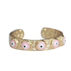 Gouden ring greek eye roze
