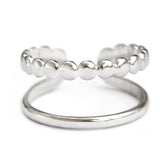 Anillo de plata línea de puntos