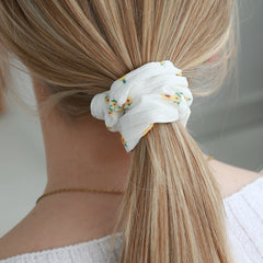 Scrunchie Sonnenblume weiß