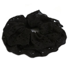 Scrunchie Stickerei schwarz