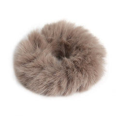 Scrunchie faux fur taupe mini