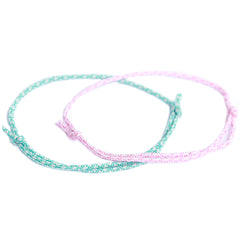 Conjunto de pulseras surf rosa turquesa