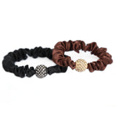 Scrunchie set rhinestone brown/black