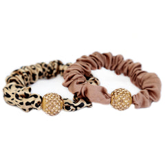 Scrunchie set strass leopard