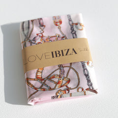 Satin-Bandana-Schal, hellrosa, barock