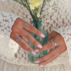 Zilveren ring zon en maan