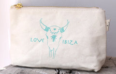 Bolsa de maquillaje Love Ibiza turquesa