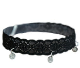 Knöchelband schwarz Silbermünze