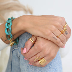 Armband azur marble chain gold
