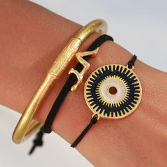 Brazalete sol oro negro