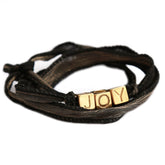 Joy wrap negro dorado brillante