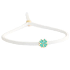 Brazalete trébol blanco menta