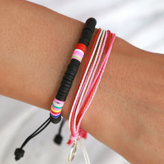 Conjunto de pulseras surf negras