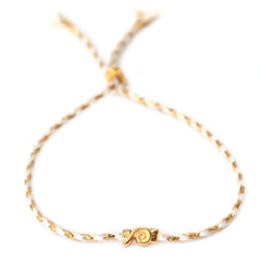 Brazalete ondulado de oro blanco