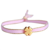 Brazalete trébol dorado rosa