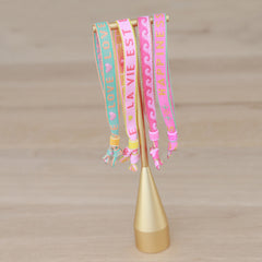 Woven bracelet love pastel