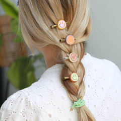 Hair clip smiley brown cream